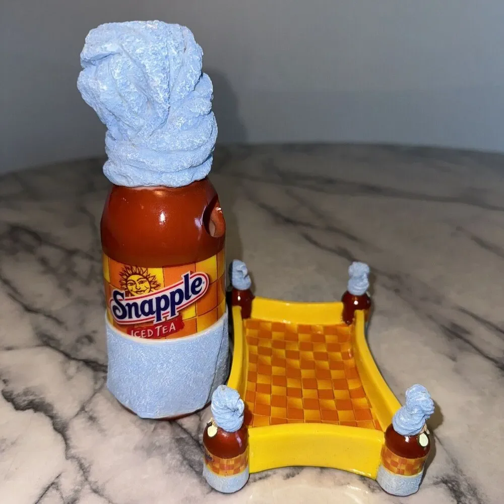 Vintage Y2K Snapple Iced Tea SOAP DISH & Toothbrush Holder Bath Set Dorm Arizona